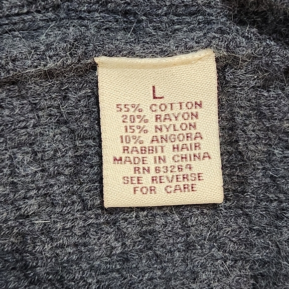 Yvos Womens Angora Rabbit Hair Blend Sweater Blue Grey Sheath Dress Size Large - Picture 9 of 10